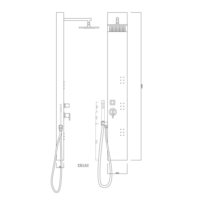 Plumbing N Parts 59'' Shower Panel with Adjustable Shower Head Wayfair Canada